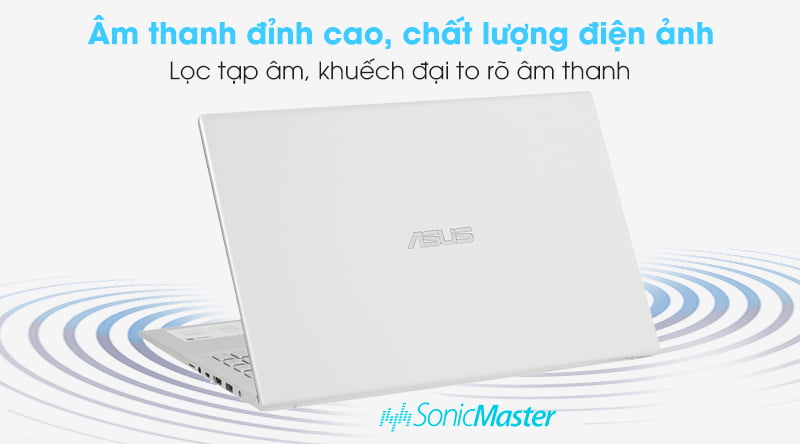 Laptop Asus VivoBook A512FA i3 (EJ2033T) đem đến những âm thanh to rõ, lọc bỏ tiếng ồn
