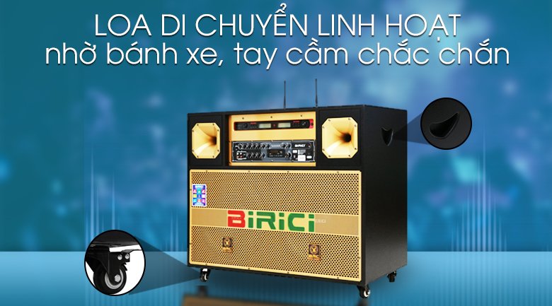 Loa điện Karaoke Birici MX-700 450W - Di chuyển linh hoạt