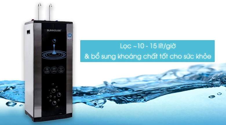 Dung tích lọc 10 lít - Máy lọc nước Sunhouse SHR76210CK 10 lõi