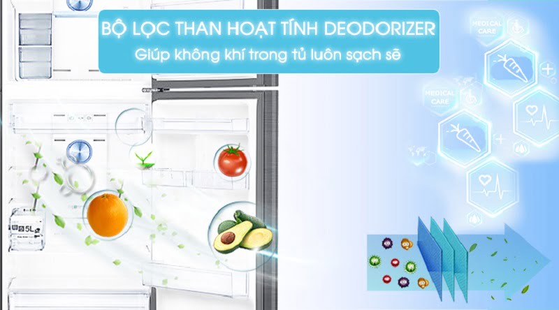 Lọc sạch không khí với bộ lọc than hoạt tính Deodorizer - Tủ lạnh Samsung Inverter 360 lít RT35K5982BS/SV Lọc sạch không khí với bộ lọc than hoạt tính Deodorizer - Tủ lạnh Samsung Inverter 360 lít RT35K5982BS/SV