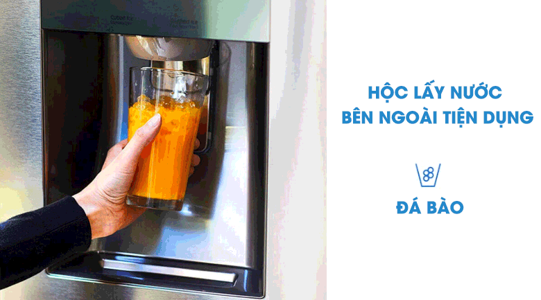 Thiết kế có ngăn lấy nước bên ngoài và lấy đá bên ngoài - Tủ lạnh Samsung Inverter 564 lít RF56K9041SG/SV Thiết kế có ngăn lấy nước bên ngoài và lấy đá bên ngoài - Tủ lạnh Samsung Inverter 564 lít RF56K9041SG/SV