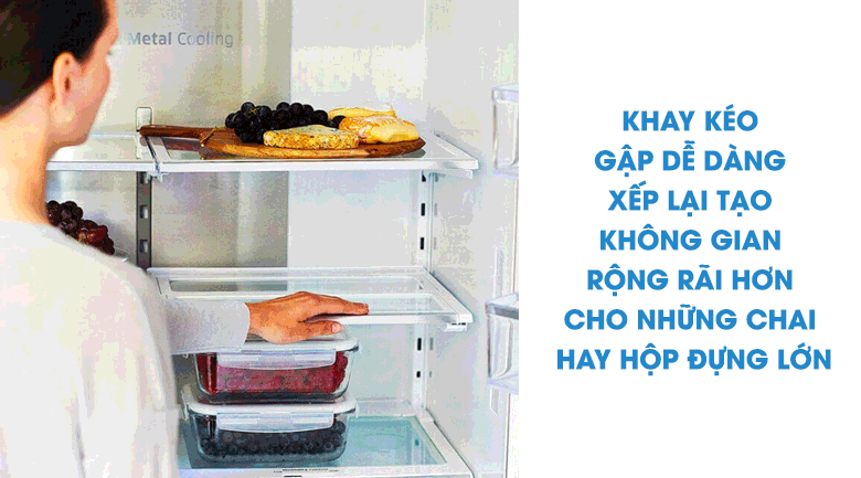 Khay chứa thiết kế di động để bạn có thể gập vào tạo thêm nhiều không gian - Tủ lạnh Samsung Inverter 564 lít RF56K9041SG/SV Khay chứa thiết kế di động để bạn có thể gập vào tạo thêm nhiều không gian - Tủ lạnh Samsung Inverter 564 lít RF56K9041SG/SV