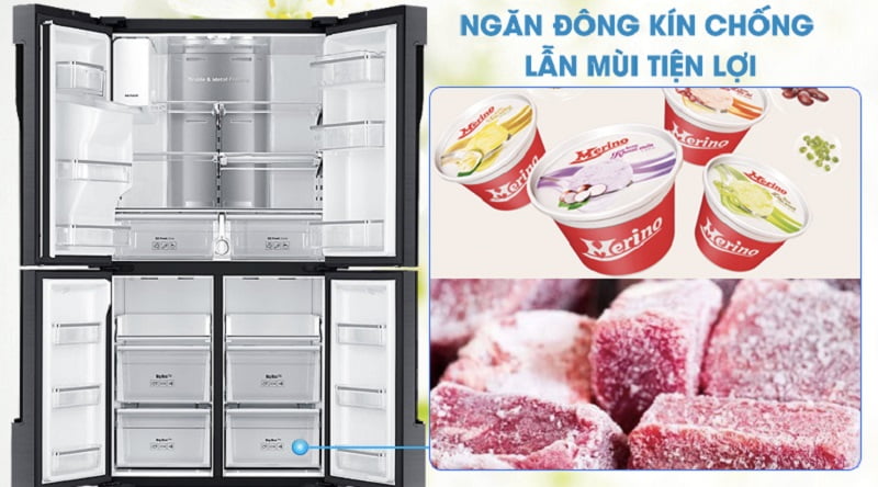Ngăn đông thiết kế chống lẫn mùi cực tốt - Tủ lạnh Samsung Inverter 564 lít RF56K9041SG/SV Ngăn đông thiết kế chống lẫn mùi cực tốt - Tủ lạnh Samsung Inverter 564 lít RF56K9041SG/SV